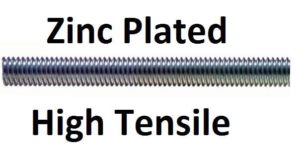 Zinc Plated Metric High Tensile Threaded Rod